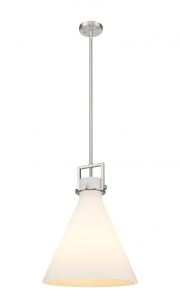 Newton Cone - 1 Light - 16 inch - Brushed Satin Nickel - Cord hung - Pendant