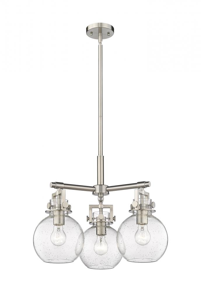 Newton Sphere - 3 Light - 21 inch - Satin Nickel - Pendant