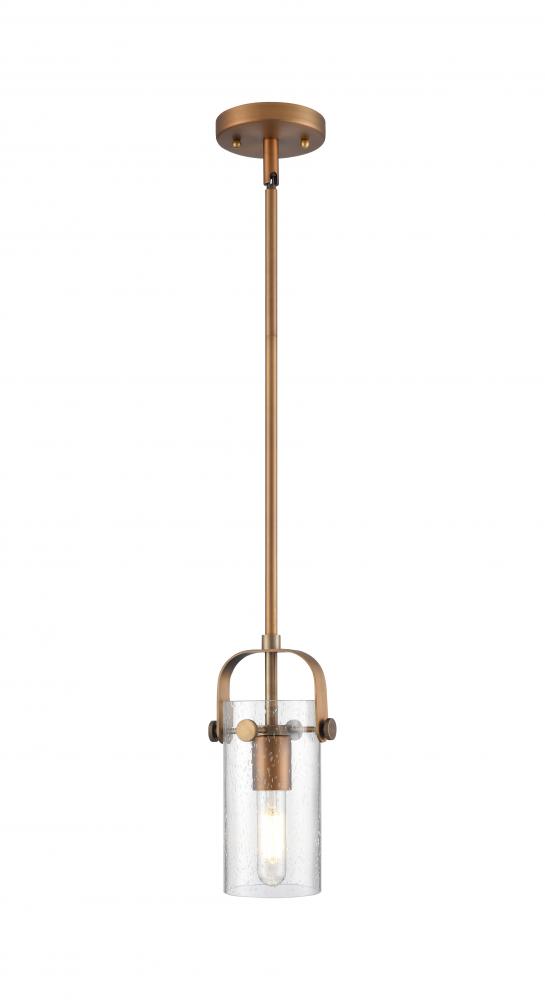 Pilaster II Cylinder - 1 Light - 7 inch Long Glass - Brushed Brass - Pendant