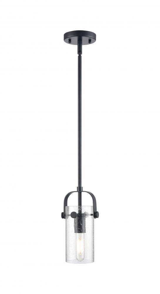 Pilaster II Cylinder - 1 Light - 7 inch Long Glass - Matte Black - Pendant