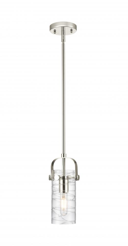 Pilaster II Cylinder - 1 Light - 7 inch Long Glass - Polished Nickel - Pendant