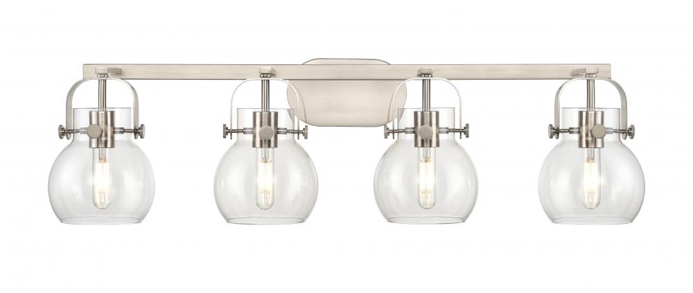 Pilaster II Sphere - 4 Light - 37 inch - Satin Nickel - Bath Vanity Light