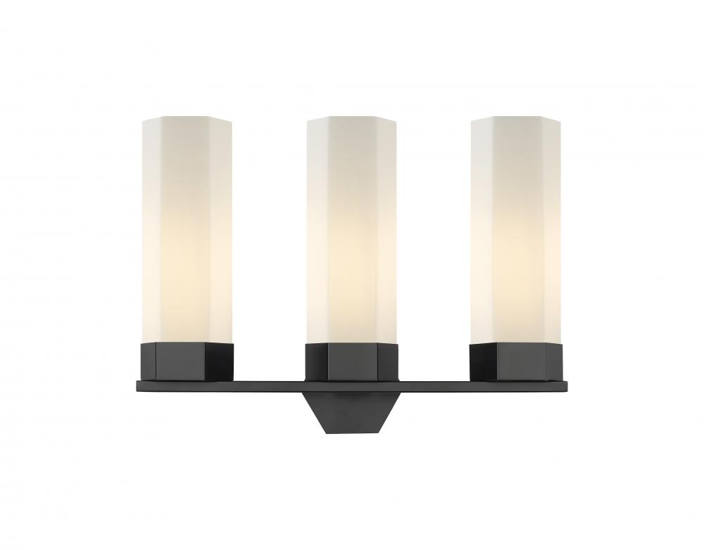 Claverack - 3 Light - 22 inch - Matte Black - Bath Vanity Light