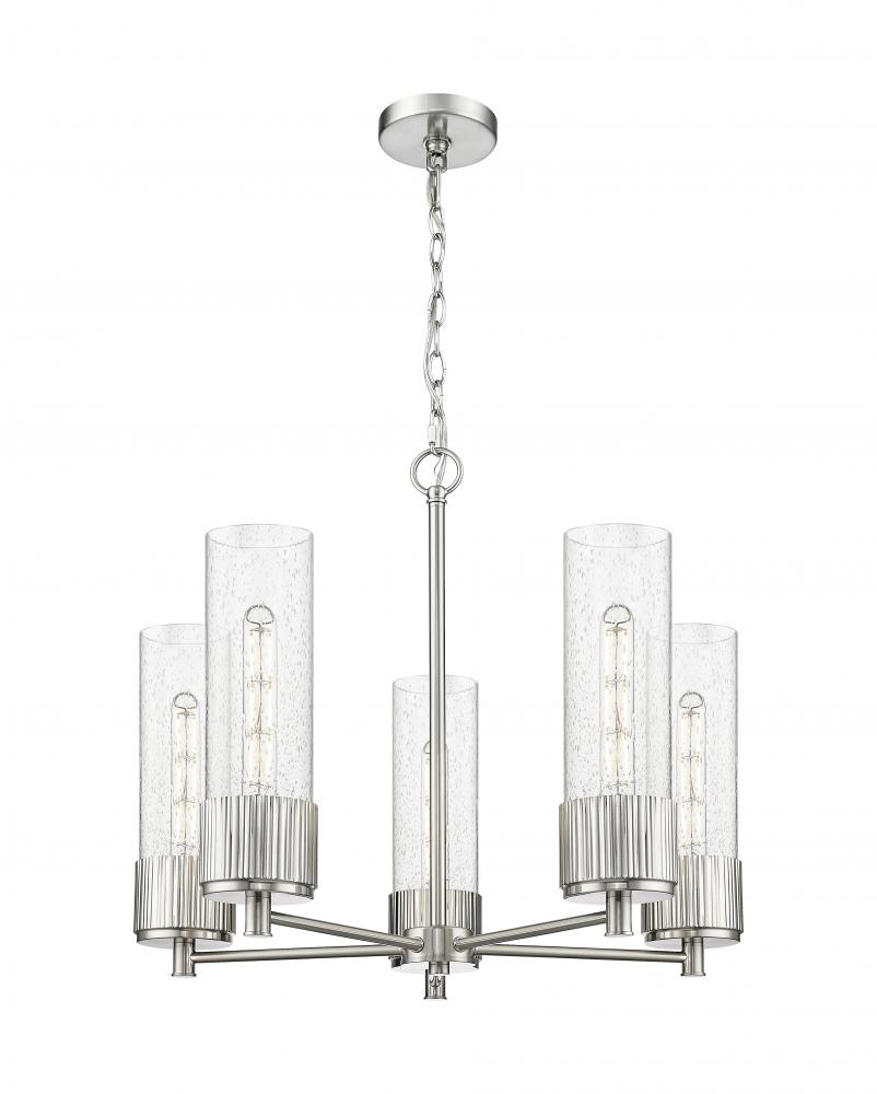 Bolivar - 5 Light - 25 inch - Satin Nickel - Chain Hung - Chandelier