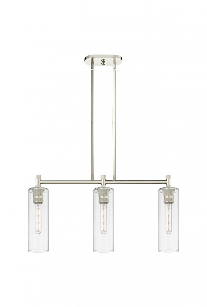 Crown Point - 3 Light - 31 inch - Polished Nickel - Island Light