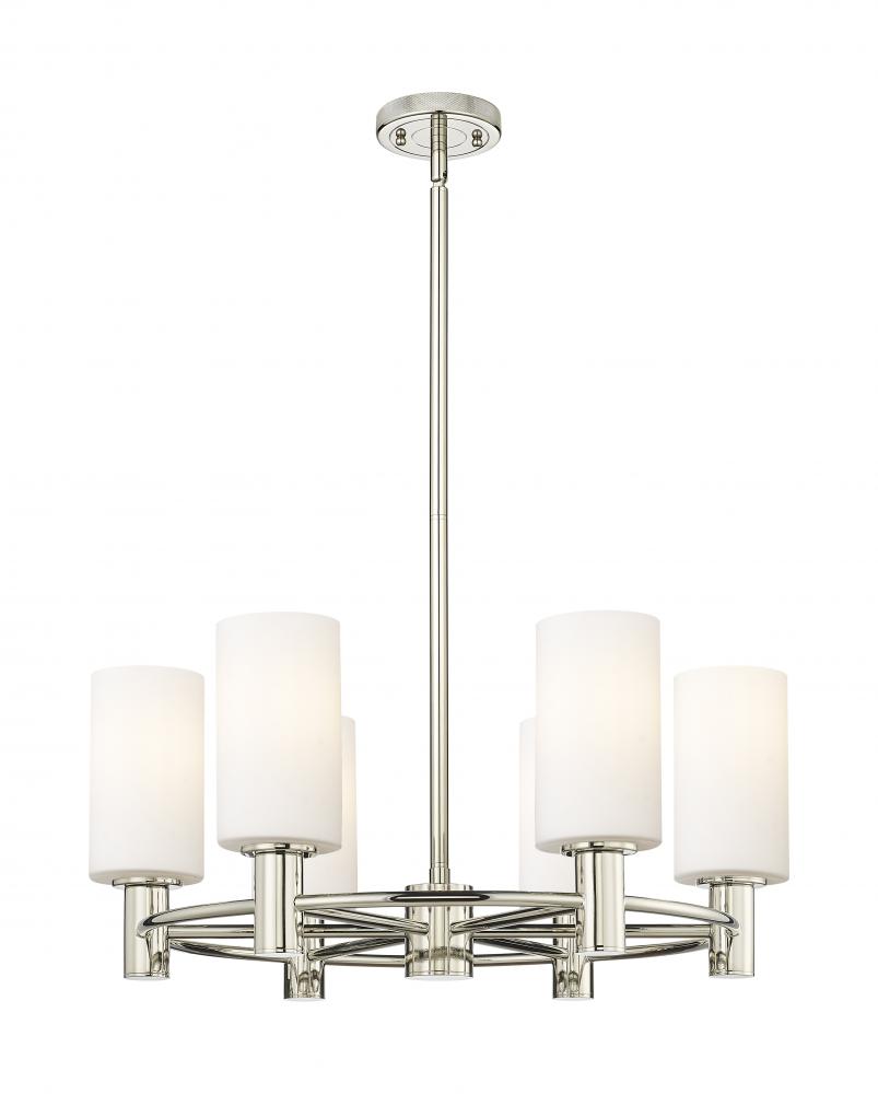 Crown Point - 6 Light - 24 inch - Polished Nickel - Chandelier