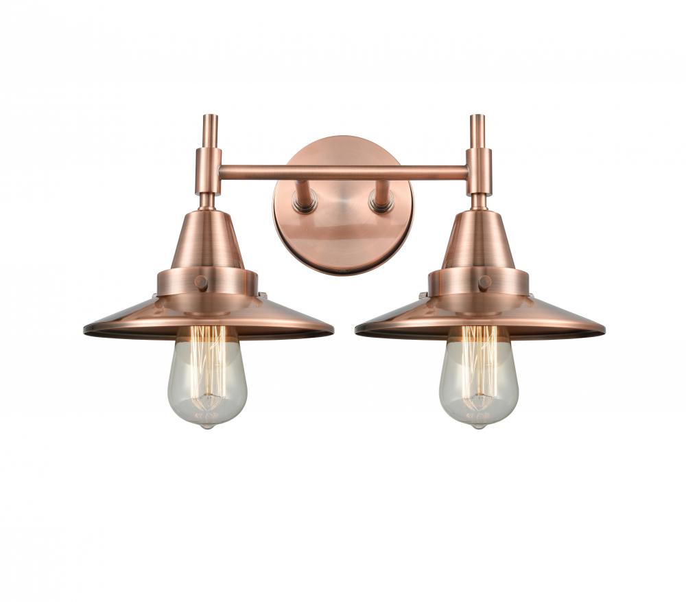 Railroad - 2 Light - 17 inch - Antique Copper - Bath Vanity Light