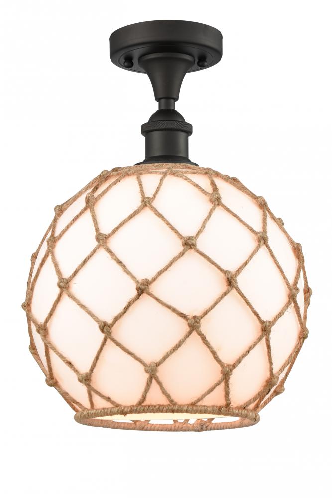 Farmhouse Rope - 1 Light - 10 inch - Oil Rubbed Bronze - Semi-Flush Mount