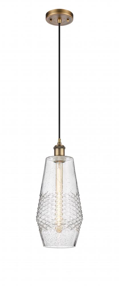 Windham - 1 Light - 7 inch - Brushed Brass - Cord hung - Mini Pendant