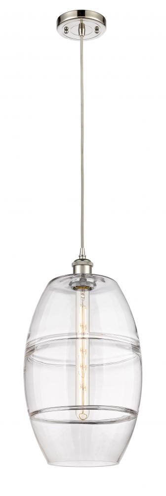 Vaz - 1 Light - 10 inch - Polished Nickel - Cord hung - Mini Pendant