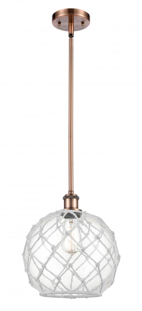 Farmhouse Rope - 1 Light - 10 inch - Antique Copper - Mini Pendant