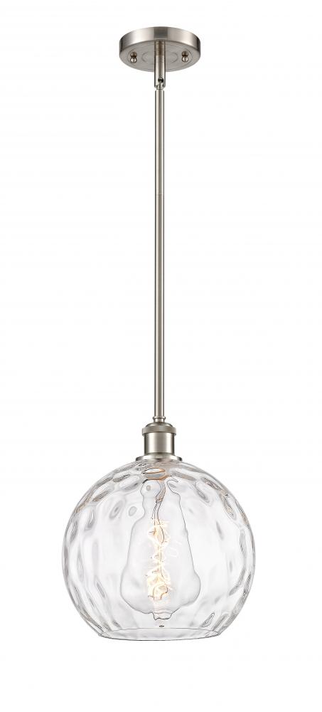 Athens Water Glass - 1 Light - 10 inch - Brushed Satin Nickel - Mini Pendant