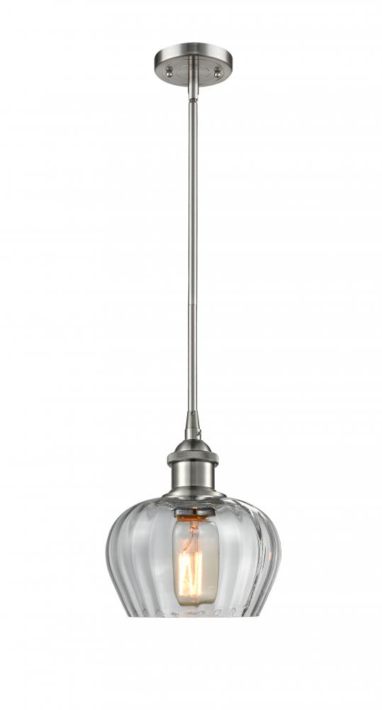 Fenton - 1 Light - 7 inch - Brushed Satin Nickel - Mini Pendant