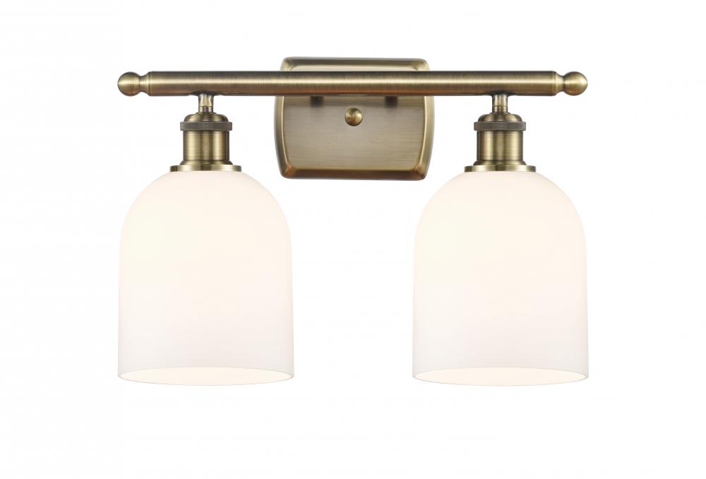 Bella - 2 Light - 16 inch - Antique Brass - Bath Vanity Light