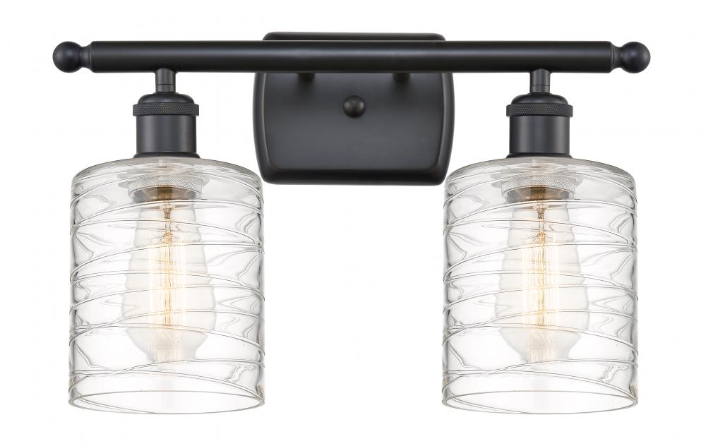 Cobbleskill - 2 Light - 15 inch - Matte Black - Bath Vanity Light