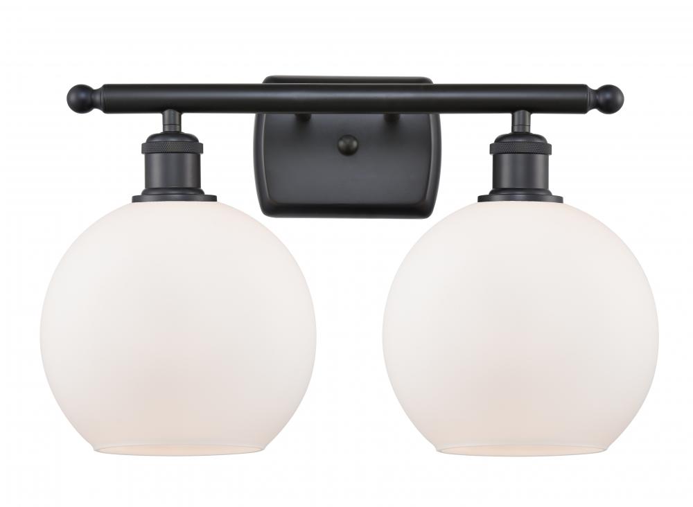 Athens - 2 Light - 18 inch - Matte Black - Bath Vanity Light