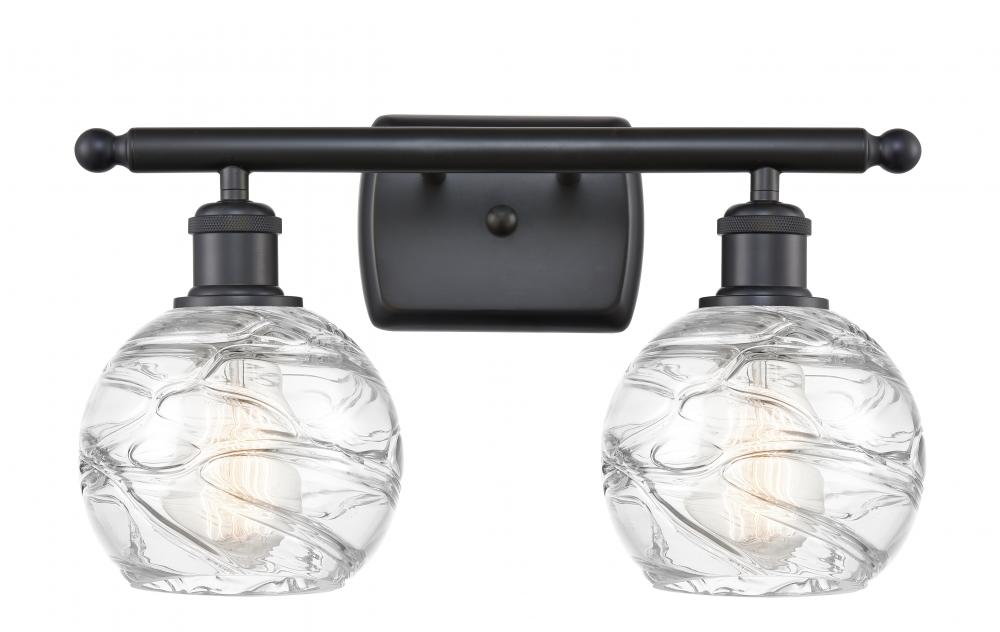 Athens Deco Swirl - 2 Light - 16 inch - Matte Black - Bath Vanity Light