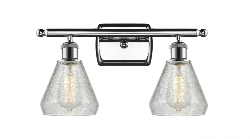 Conesus - 2 Light - 16 inch - Polished Chrome - Bath Vanity Light