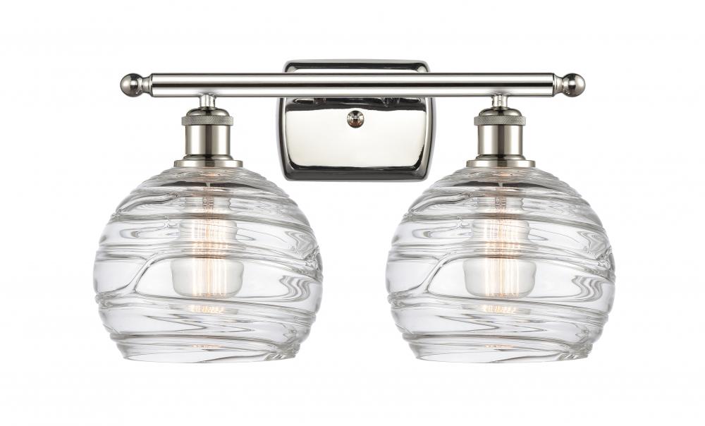 Athens Deco Swirl - 2 Light - 18 inch - Polished Nickel - Bath Vanity Light