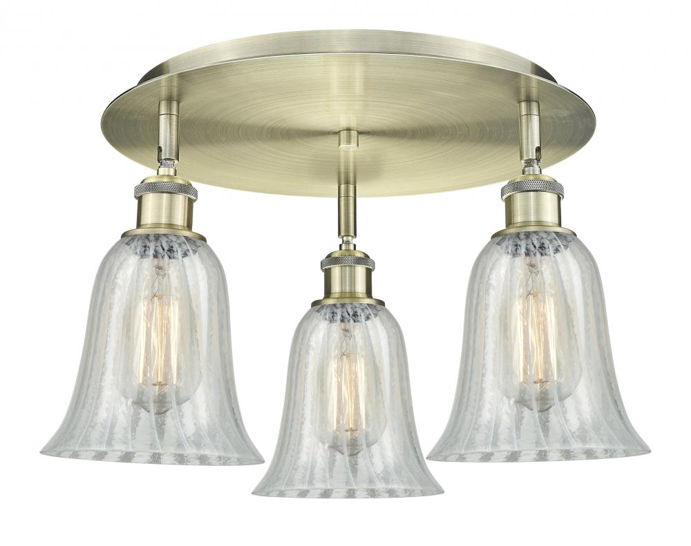 Hanover - 3 Light - 18 inch - Antique Brass - Flush Mount