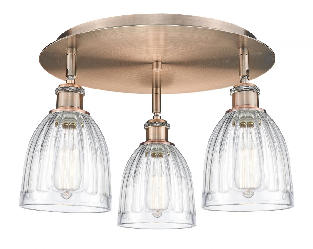 Brookfield - 3 Light - 18 inch - Antique Copper - Flush Mount