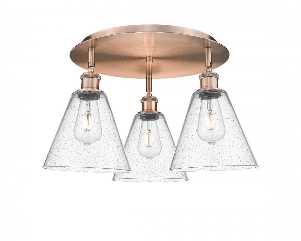 Berkshire - 3 Light - 20 inch - Antique Copper - Flush Mount