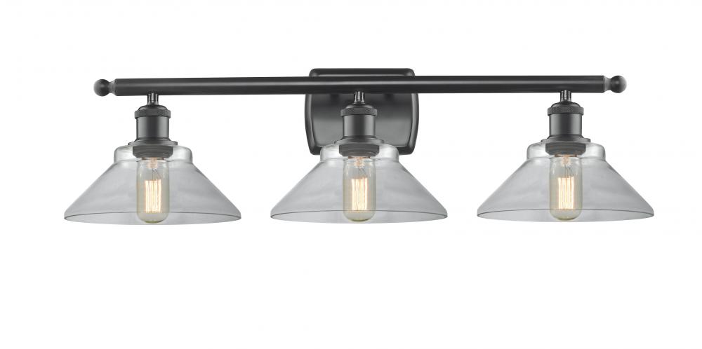 Orwell - 3 Light - 28 inch - Matte Black - Bath Vanity Light