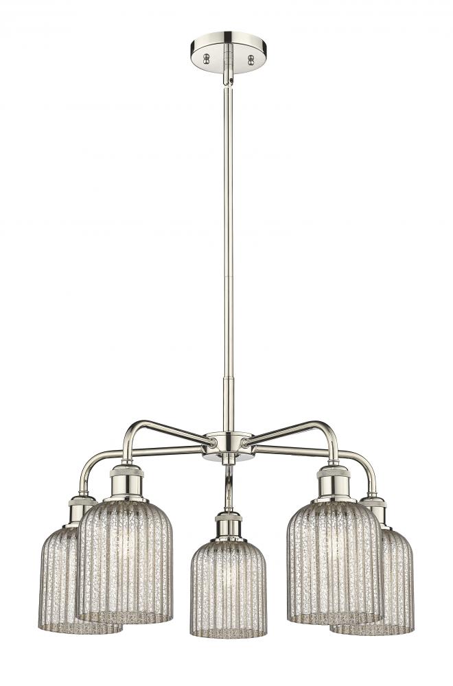 Bridal Veil - 5 Light - 23 inch - Polished Nickel - Chandelier