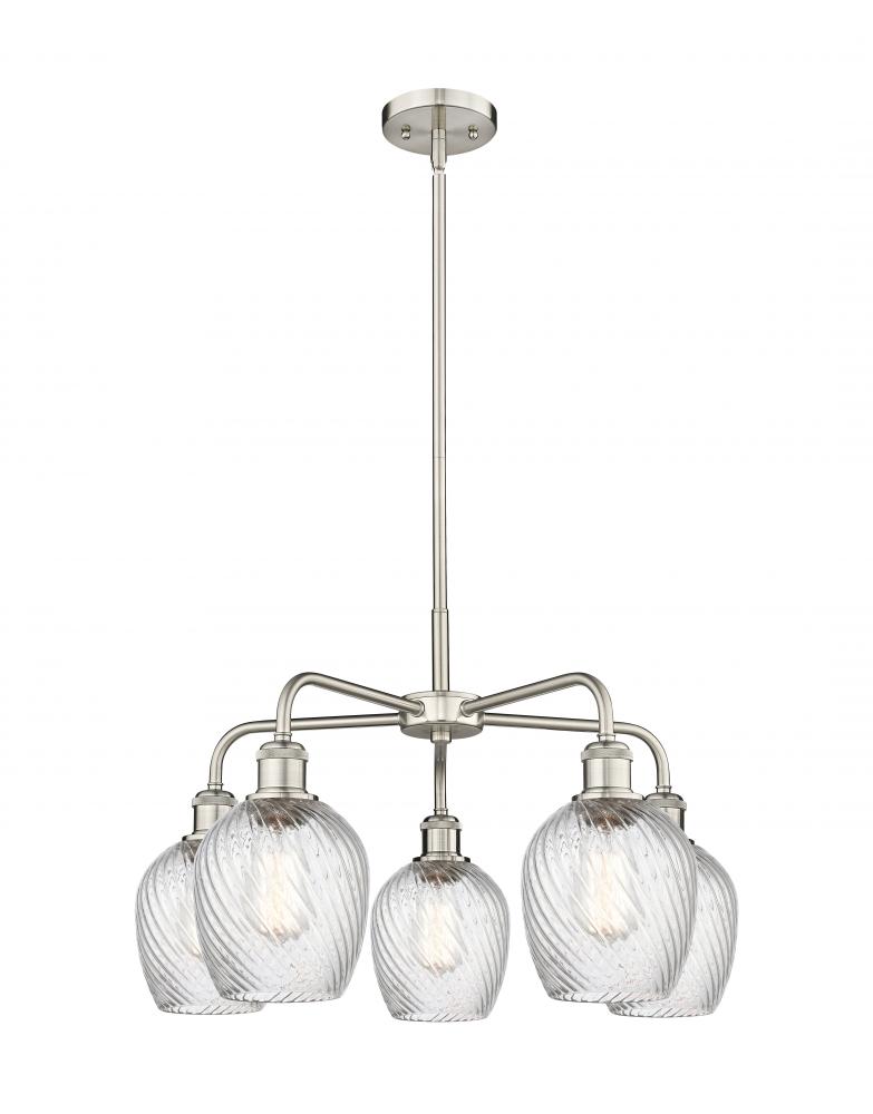 Salina - 5 Light - 24 inch - Satin Nickel - Chandelier