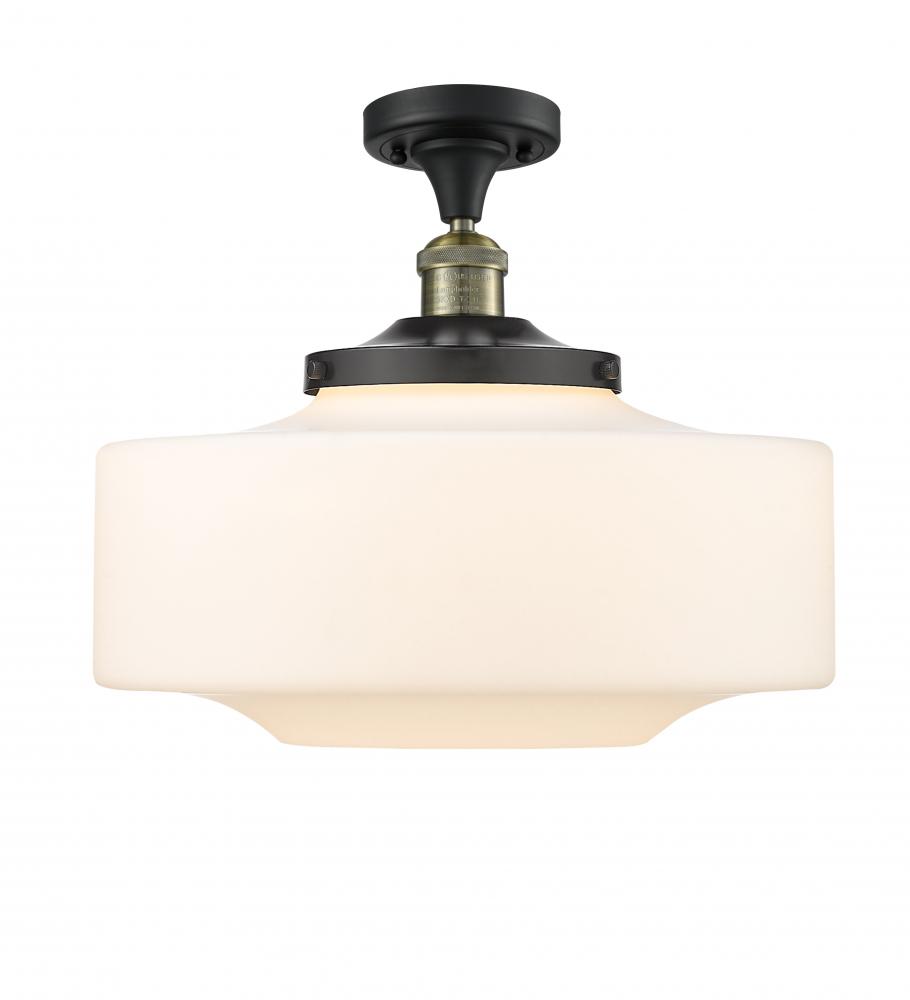 Bridgeton - 1 Light - 12 inch - Black Antique Brass - Semi-Flush Mount