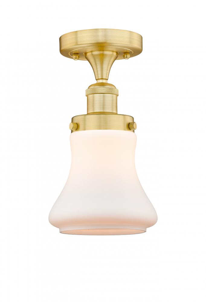 Bellmont - 1 Light - 6 inch - Satin Gold - Semi-Flush Mount