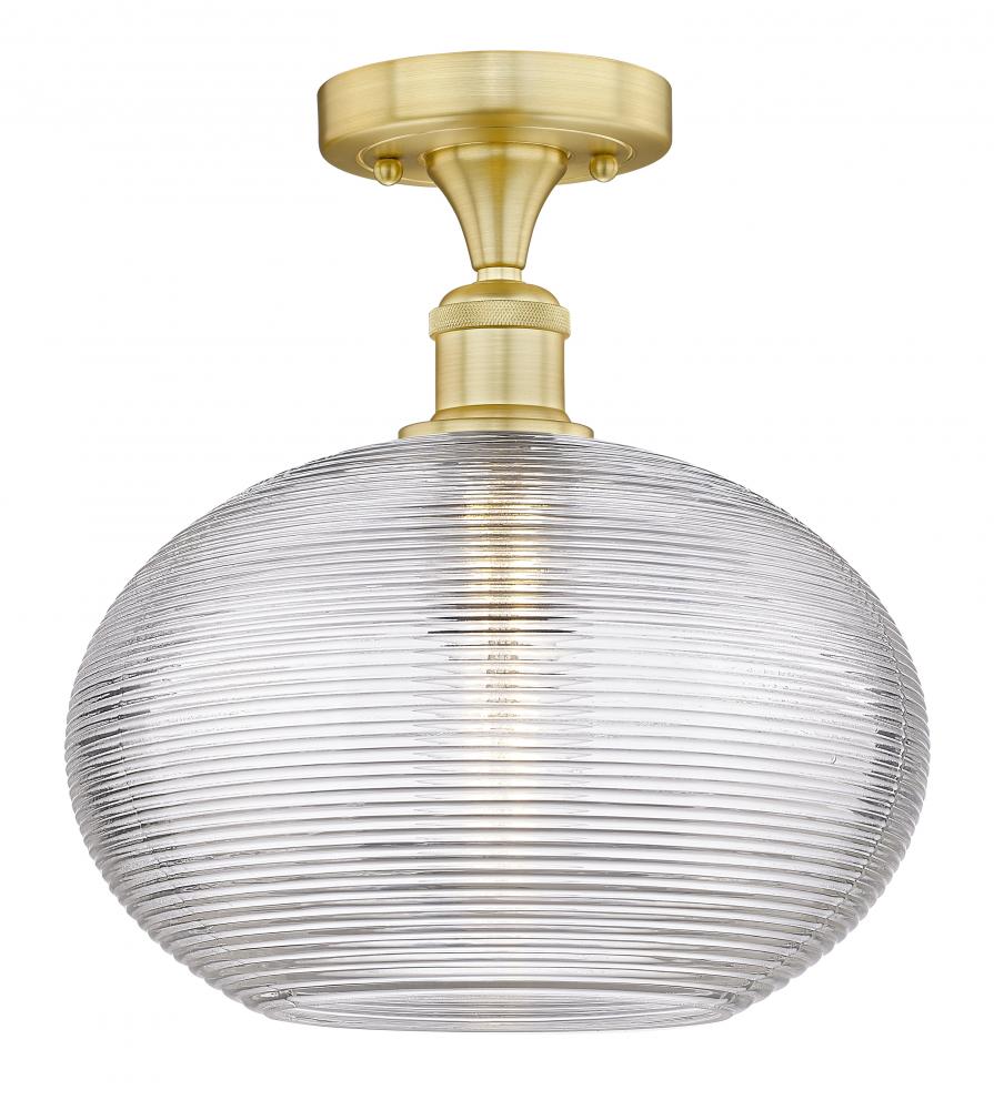 Ithaca - 1 Light - 12 inch - Satin Gold - Semi-Flush Mount