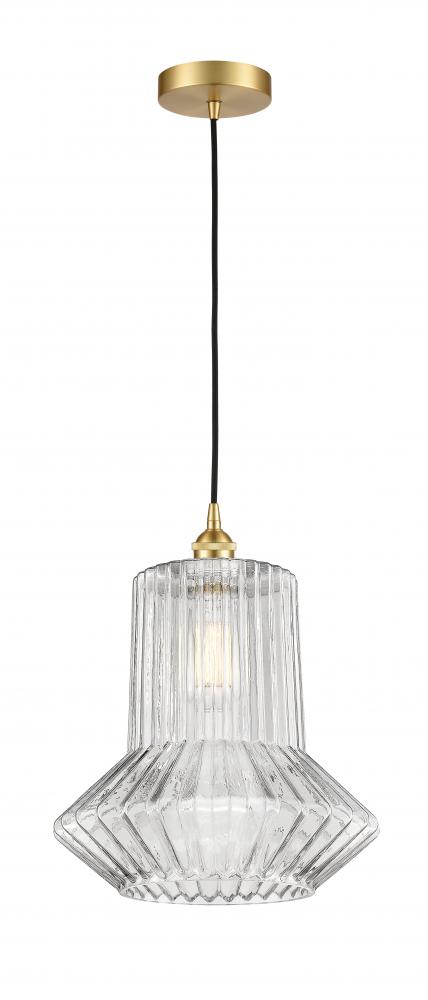 Springwater - 1 Light - 12 inch - Satin Gold - Cord hung - Mini Pendant