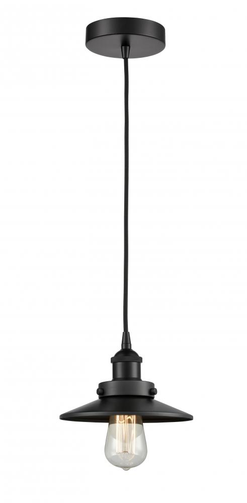 Edison - 1 Light - 8 inch - Matte Black - Cord hung - Mini Pendant