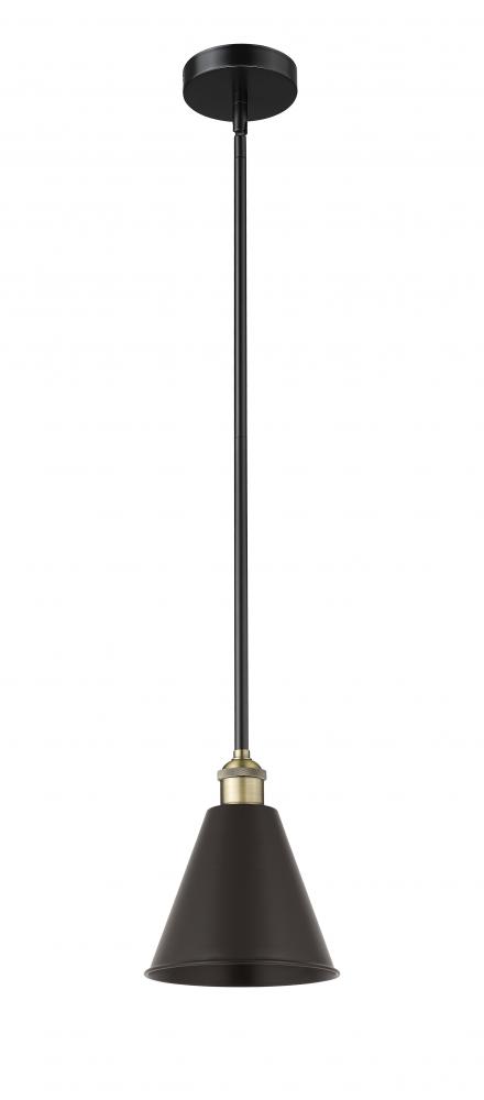 Berkshire - 1 Light - 8 inch - Black Antique Brass - Cord hung - Mini Pendant