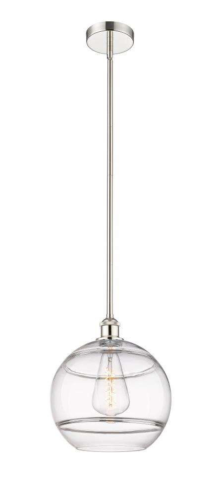 Rochester - 1 Light - 12 inch - Polished Nickel - Cord hung - Mini Pendant