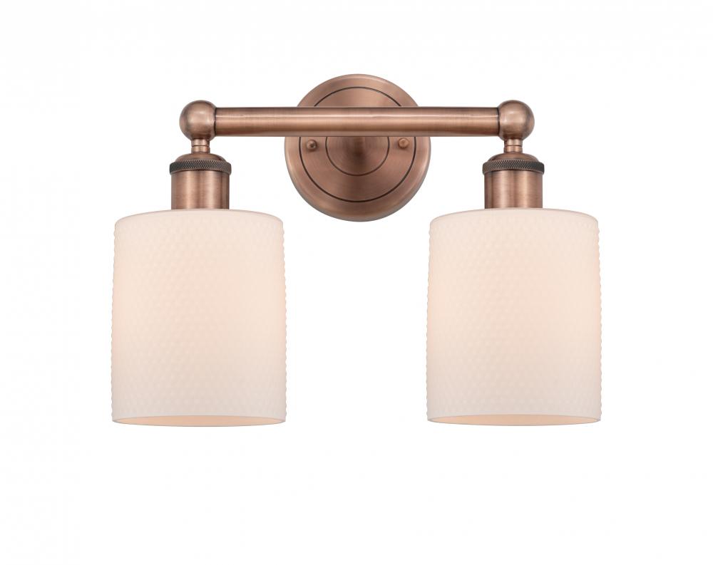 Cobbleskill - 2 Light - 14 inch - Antique Copper - Bath Vanity Light