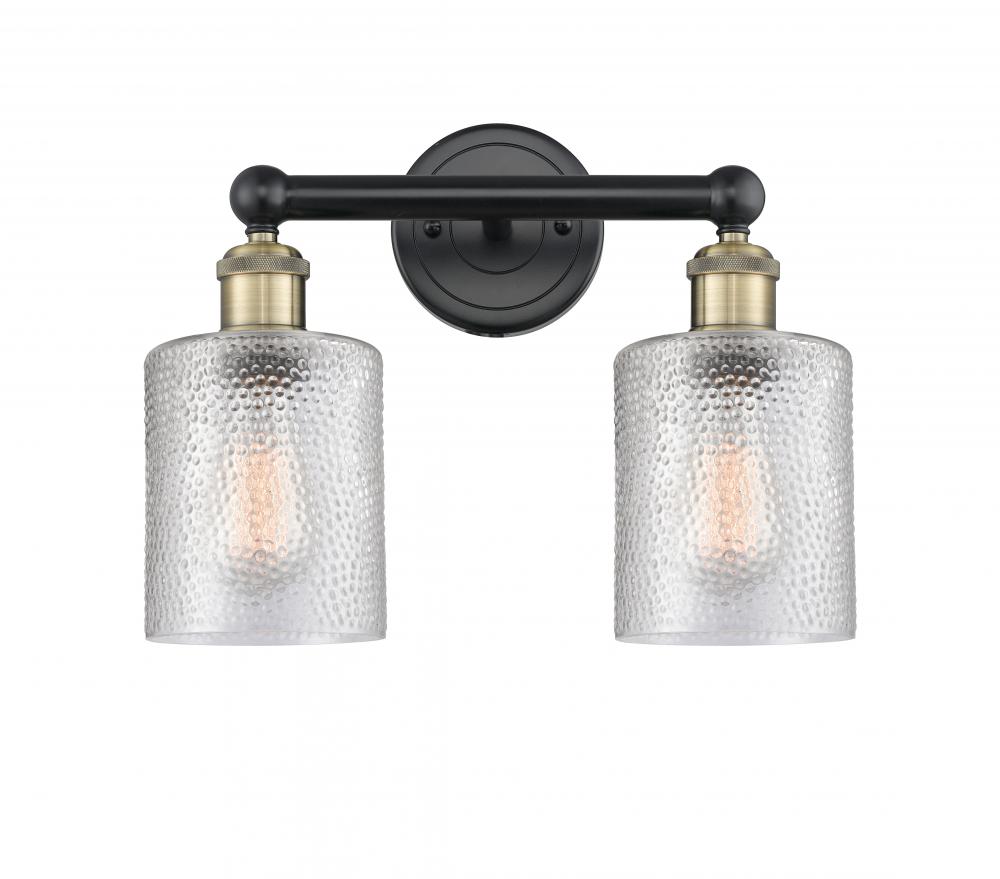 Cobbleskill - 2 Light - 14 inch - Black Antique Brass - Bath Vanity Light