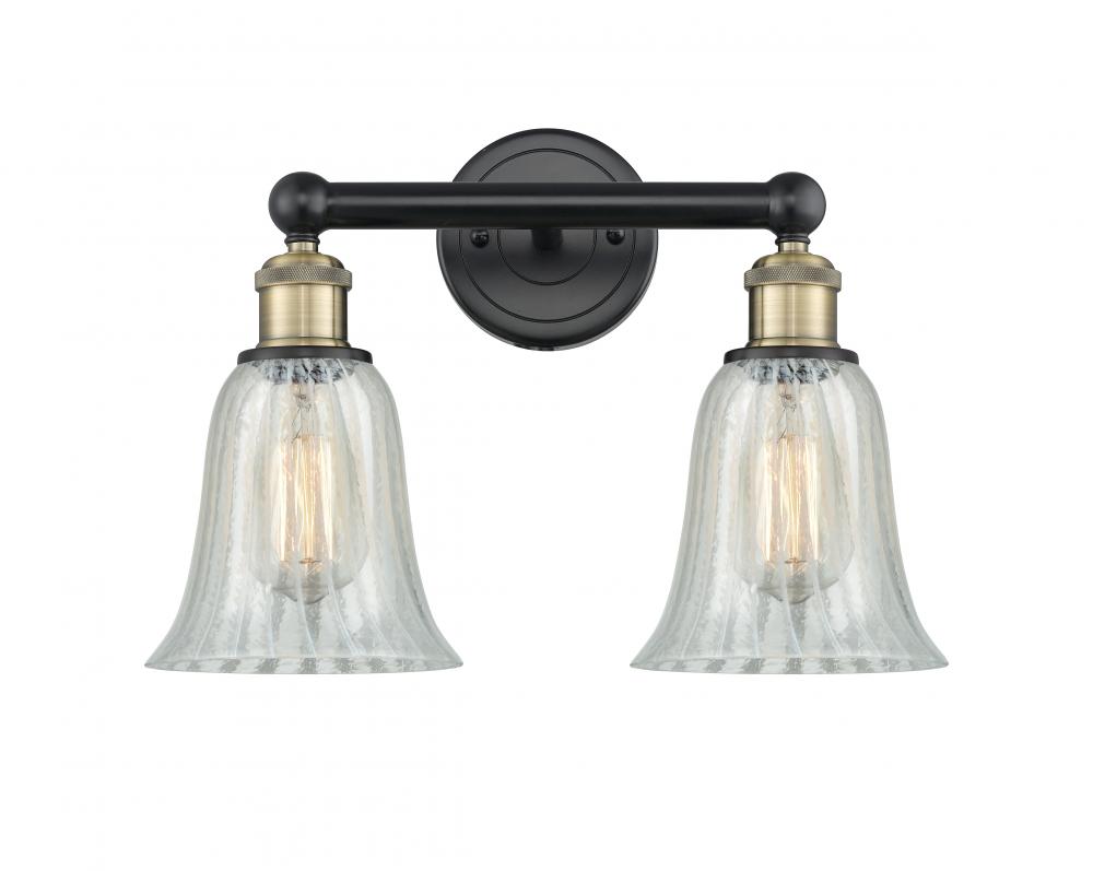 Hanover - 2 Light - 15 inch - Black Antique Brass - Bath Vanity Light