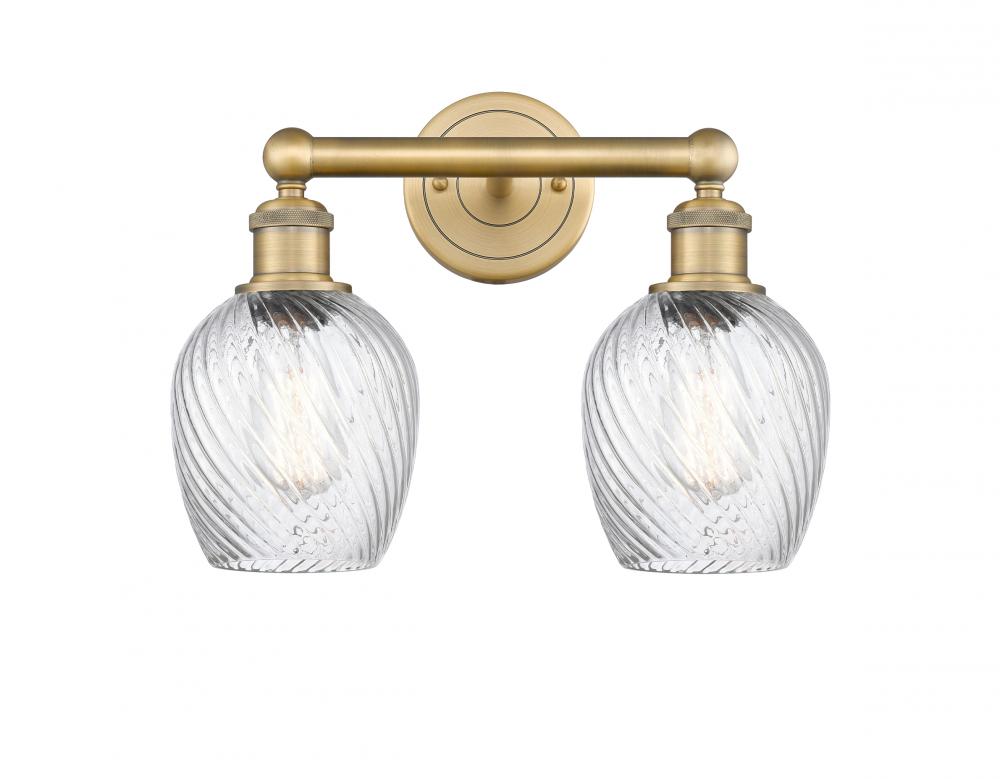 Salina - 2 Light - 15 inch - Brushed Brass - Bath Vanity Light