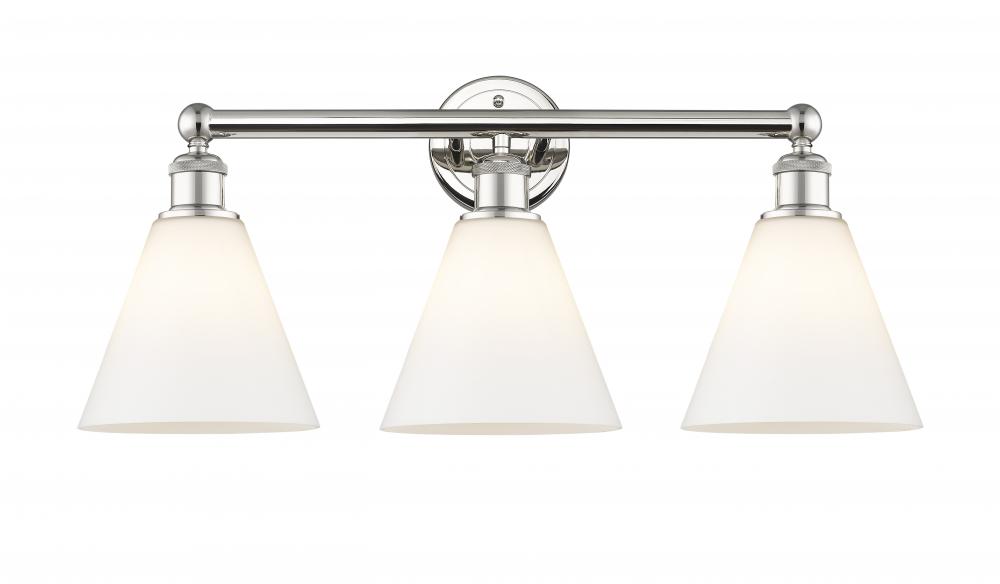 Berkshire - 3 Light - 26 inch - Polished Nickel - Bath Vanity Light