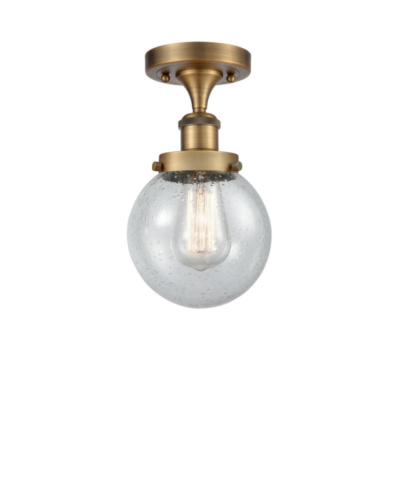 Beacon - 1 Light - 6 inch - Brushed Brass - Semi-Flush Mount