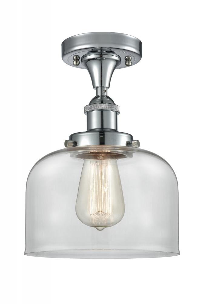 Bell - 1 Light - 8 inch - Polished Chrome - Semi-Flush Mount