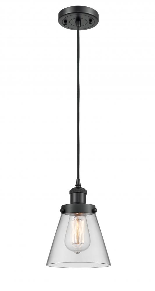 Cone - 1 Light - 6 inch - Matte Black - Cord hung - Mini Pendant