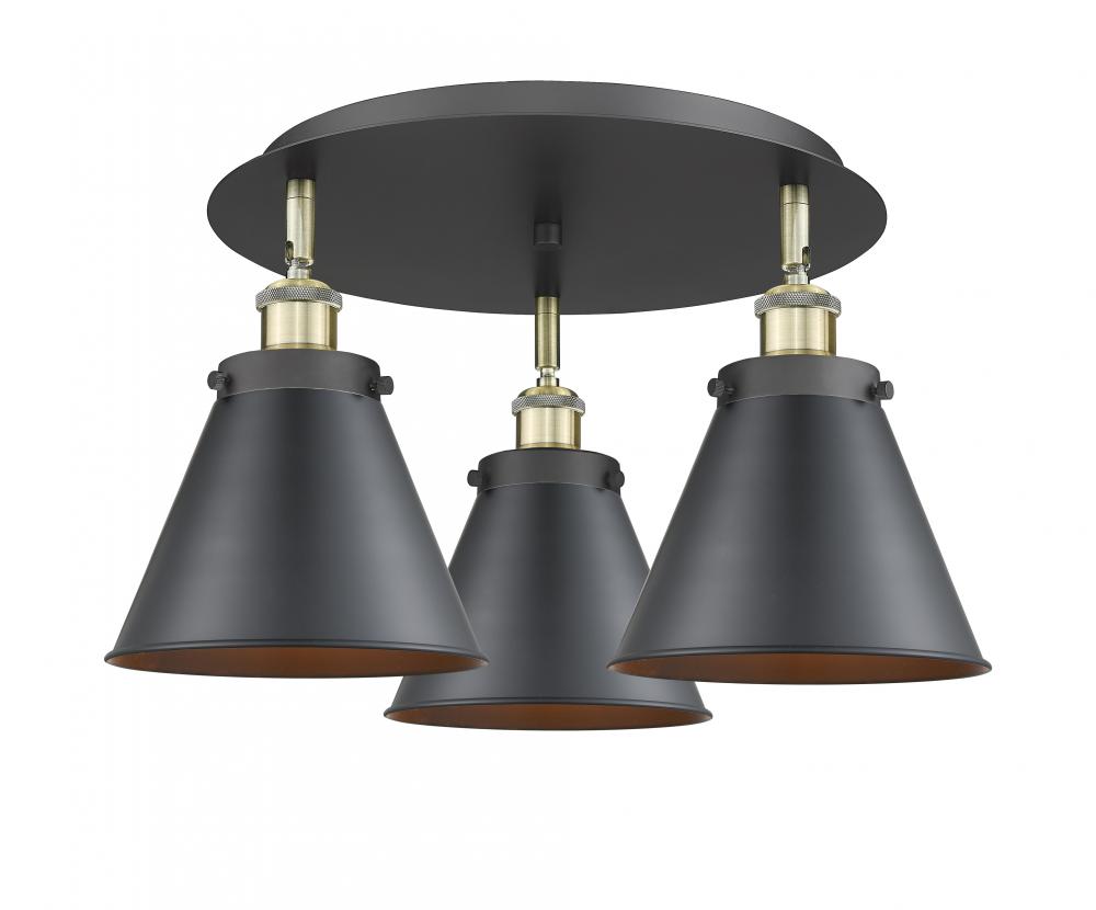 Appalachian - 3 Light - 20 inch - Black Antique Brass - Flush Mount