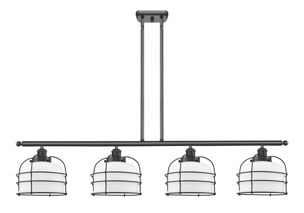 Bell Cage - 4 Light - 48 inch - Matte Black - Stem Hung - Island Light