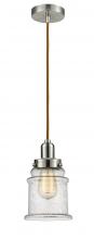 Innovations Lighting 100SN-10CR-0H-SN-G184 - Whitney - 1 Light - 8 inch - Satin Nickel - Cord hung - Mini Pendant