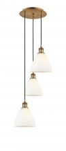 Innovations Lighting 113B-3P-BB-GBD-751 - Bristol - 3 Light - 14 inch - Brushed Brass - Cord Hung - Multi Pendant