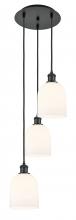 Innovations Lighting 113B-3P-BK-G558-6GWH - Bella - 3 Light - 12 inch - Matte Black - Cord hung - Multi Pendant