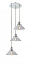 Innovations Lighting 113B-3P-PC-G132 - Orwell - 3 Light - 15 inch - Polished Chrome - Cord Hung - Multi Pendant